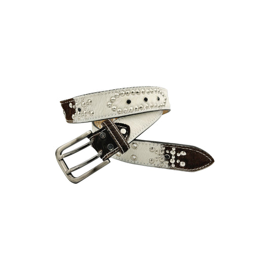 Western Studded Belt (White)